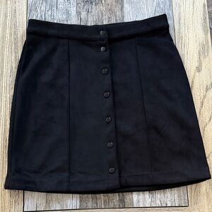 Tahari Black Mini Skirt with Button Detail